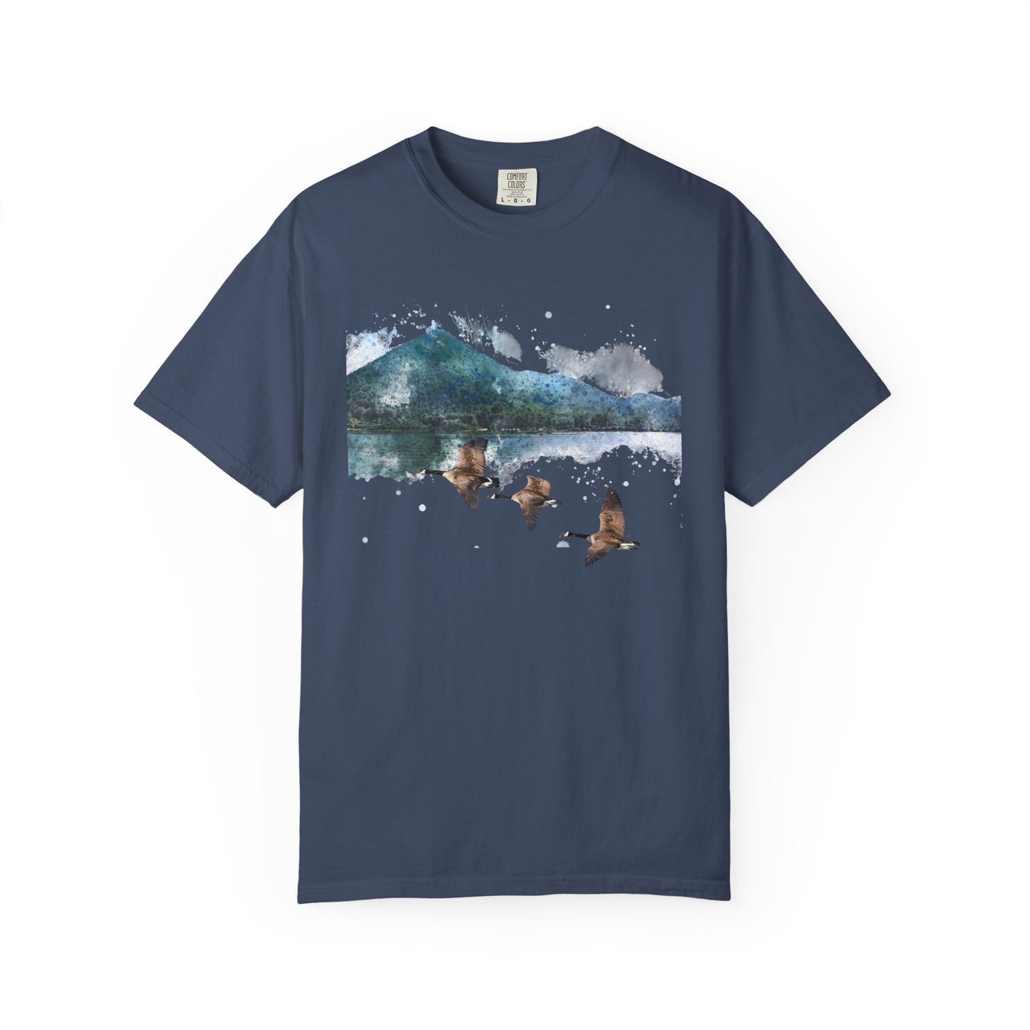 Geese Wildlife Adventure Tee Unisex Garment-Dyed T-shirt, Boho Nature Tee, Camping Shirt, Adventure Apparel, Gift for Wilderness Lovers