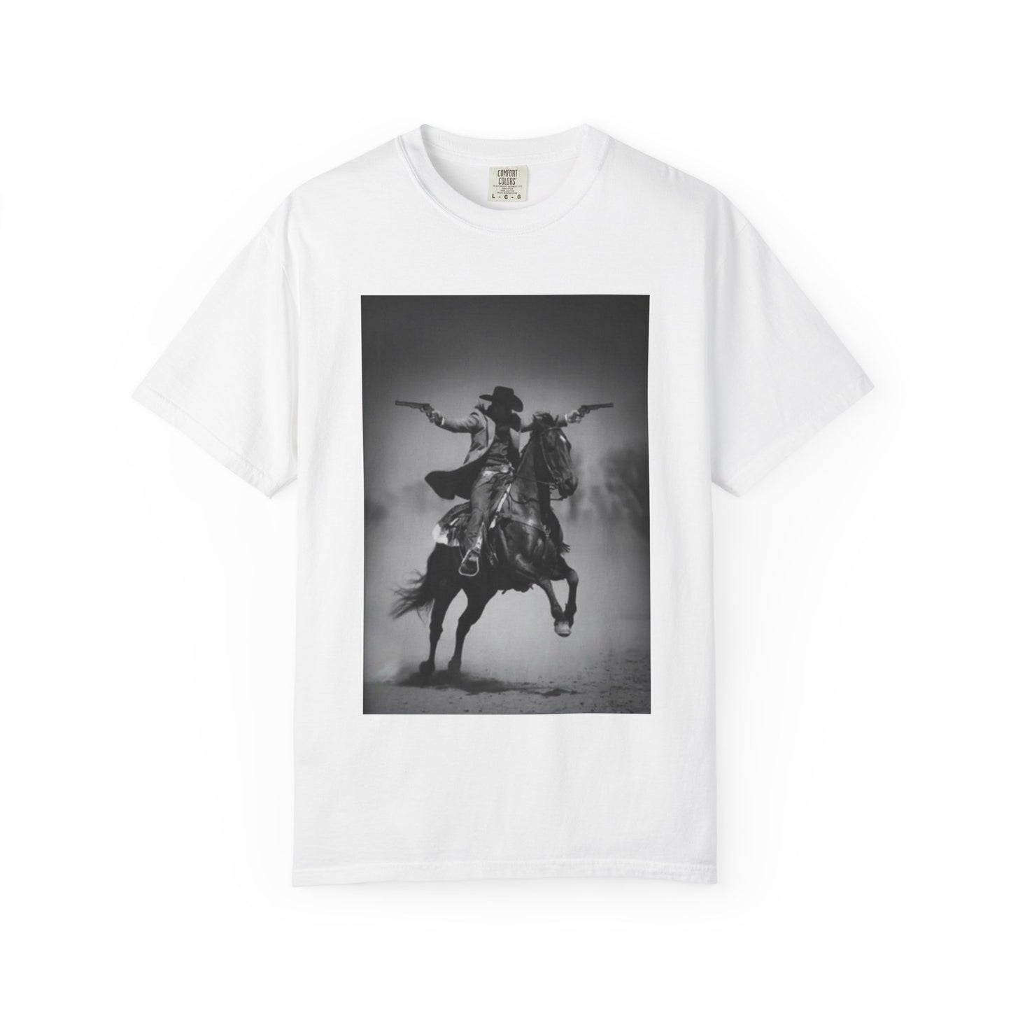 Vintage Cowboy Graphic T-Shirt, Western Style Tee, Unisex Casual Wear, Rodeo Fashion, Gift for Horse Lovers, Black and White Art