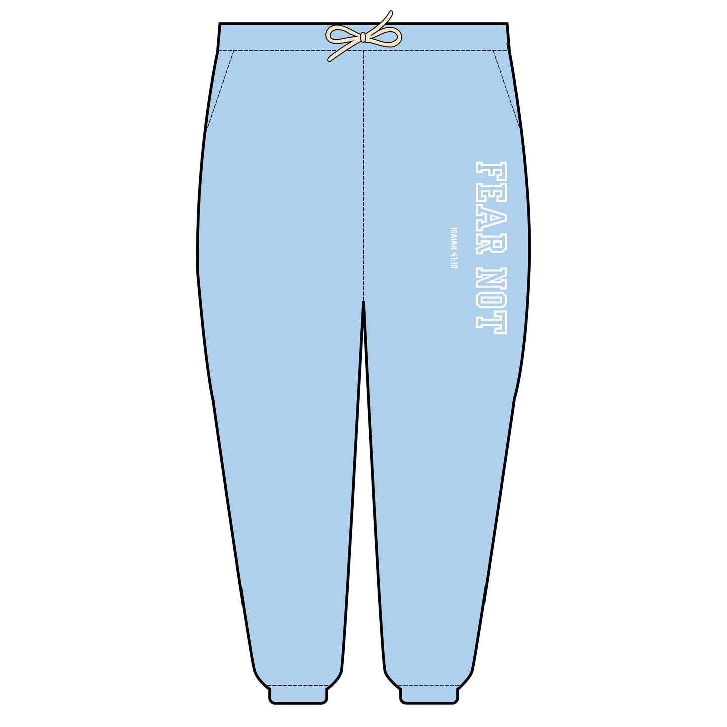 Fear Not Relaxed Embroidered Fleece Sweatpants | Cozy Loungewear, Gifts for Everyone, Comfortable Joggers, Christian, Spiritual Wear, Relaxed Fit Sweatpants, Unisex Fashion
