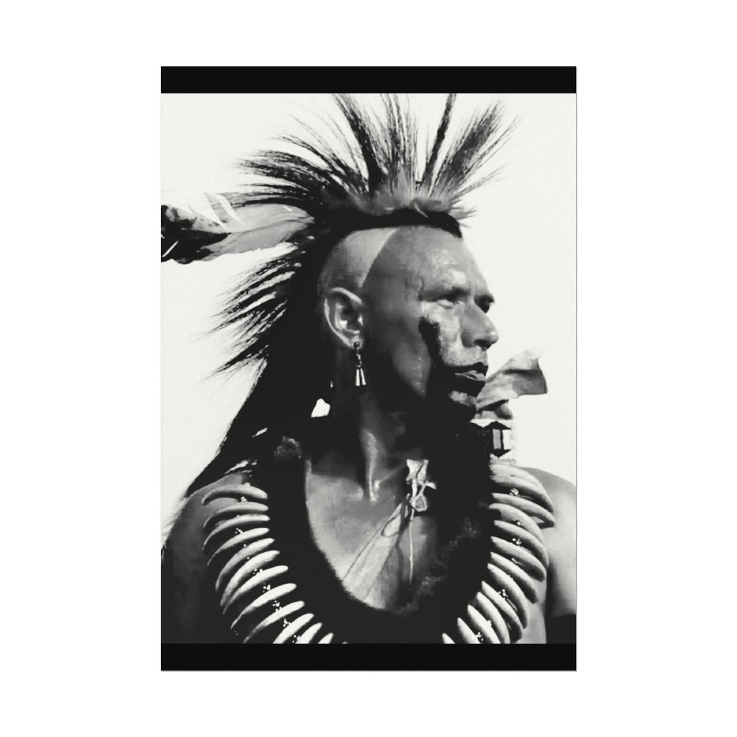 Feathered Warrior Cheif   – Western Textured Watercolor Matte Posters