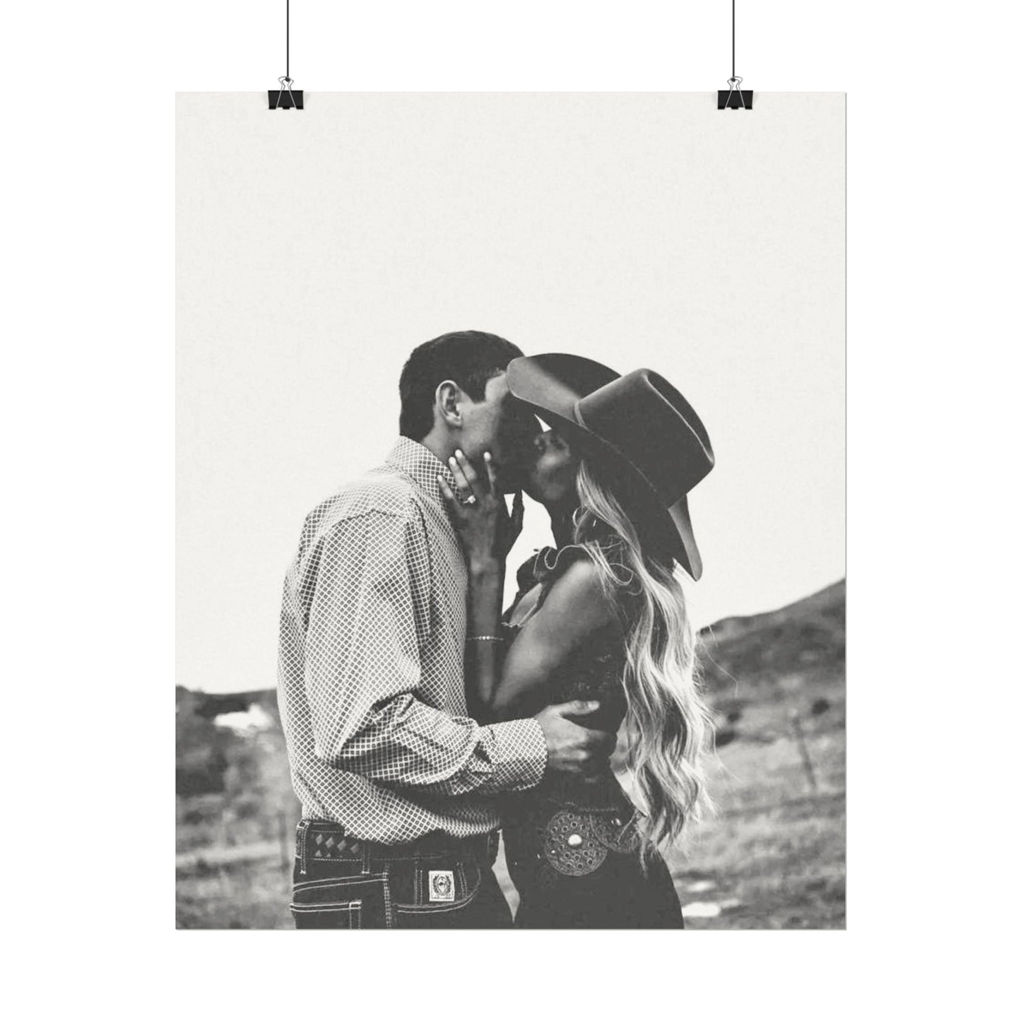 True Loves Kiss – Western Textured Watercolor Matte Posters