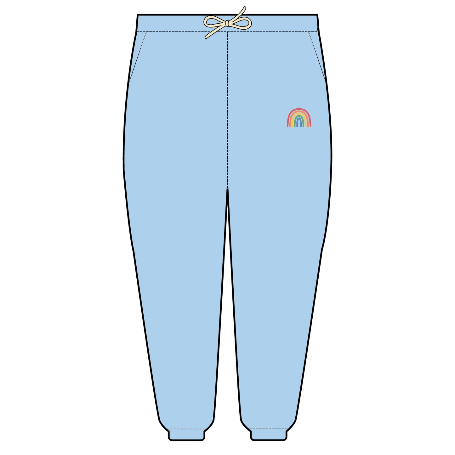 Rainbow Embroidered Fleece Sweatpants | Cozy Loungewear, Gifts for Her, Comfortable Joggers, Relaxed Fit Sweatpants, Unisex Fashion