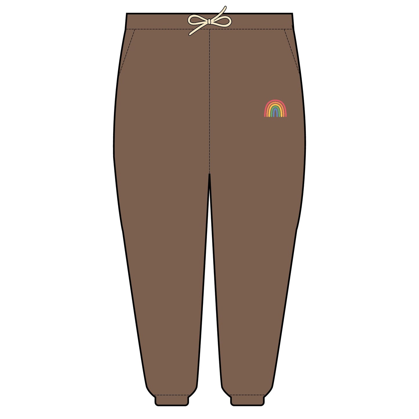 Rainbow Embroidered Fleece Sweatpants | Cozy Loungewear, Gifts for Her, Comfortable Joggers, Relaxed Fit Sweatpants, Unisex Fashion