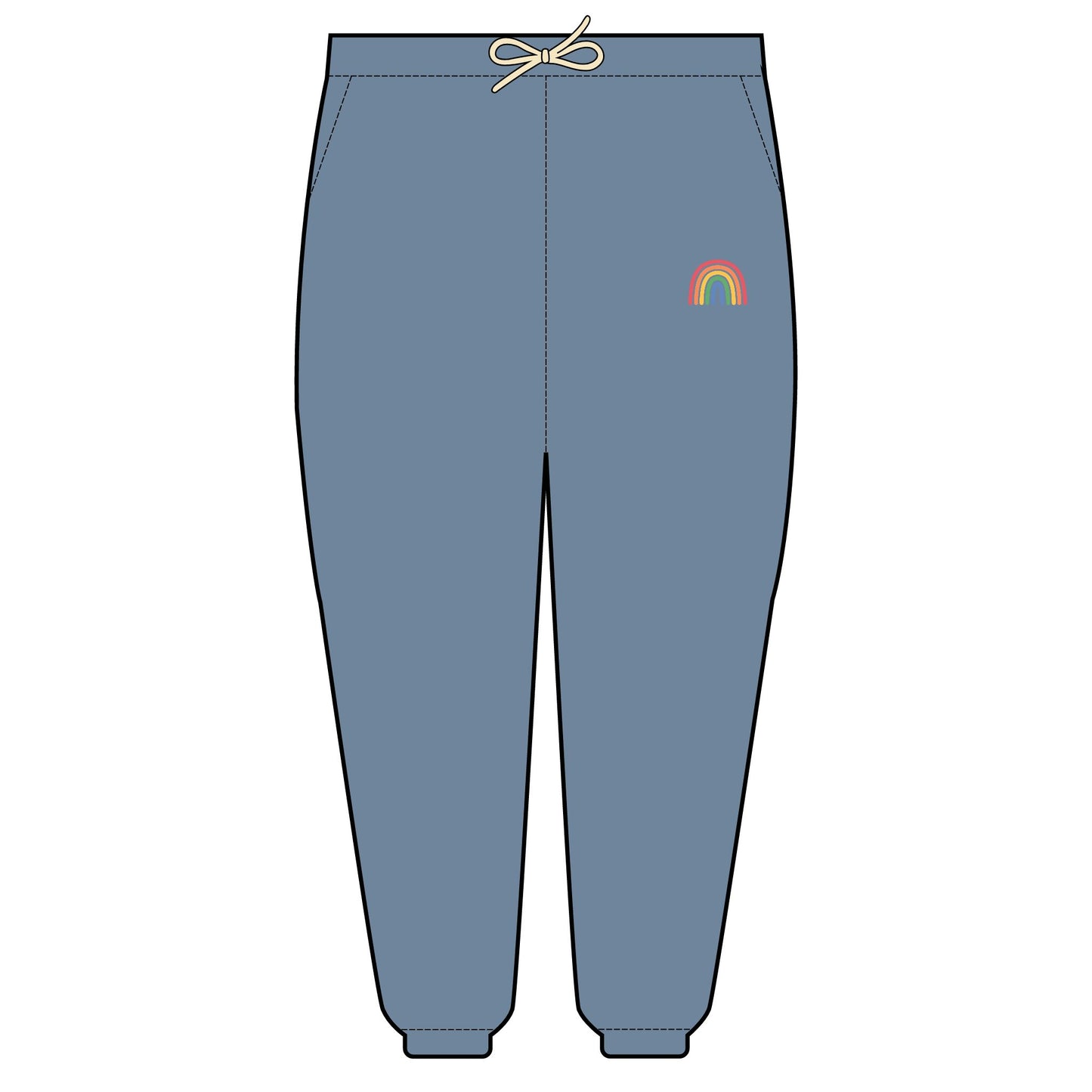 Rainbow Embroidered Fleece Sweatpants | Cozy Loungewear, Gifts for Her, Comfortable Joggers, Relaxed Fit Sweatpants, Unisex Fashion
