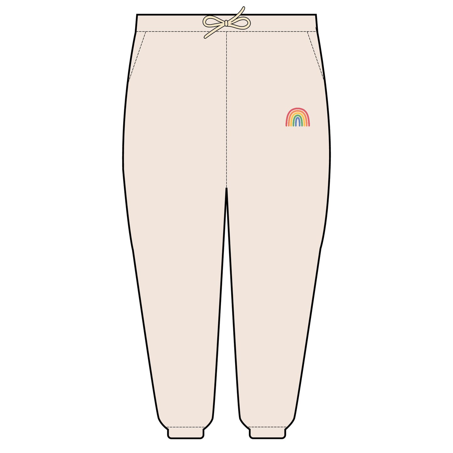Rainbow Embroidered Fleece Sweatpants | Cozy Loungewear, Gifts for Her, Comfortable Joggers, Relaxed Fit Sweatpants, Unisex Fashion