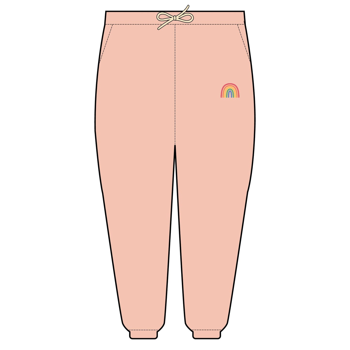 Rainbow Embroidered Fleece Sweatpants | Cozy Loungewear, Gifts for Her, Comfortable Joggers, Relaxed Fit Sweatpants, Unisex Fashion