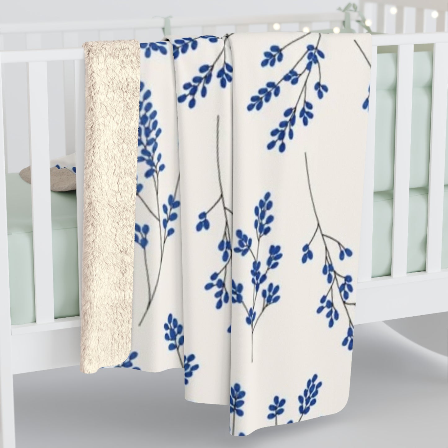 Lavender Floral Sherpa Fleece Blanket | Cozy Home Decor, Perfect Gift for Her, Relaxation Throw, Mother's Day, Blankets for Winter