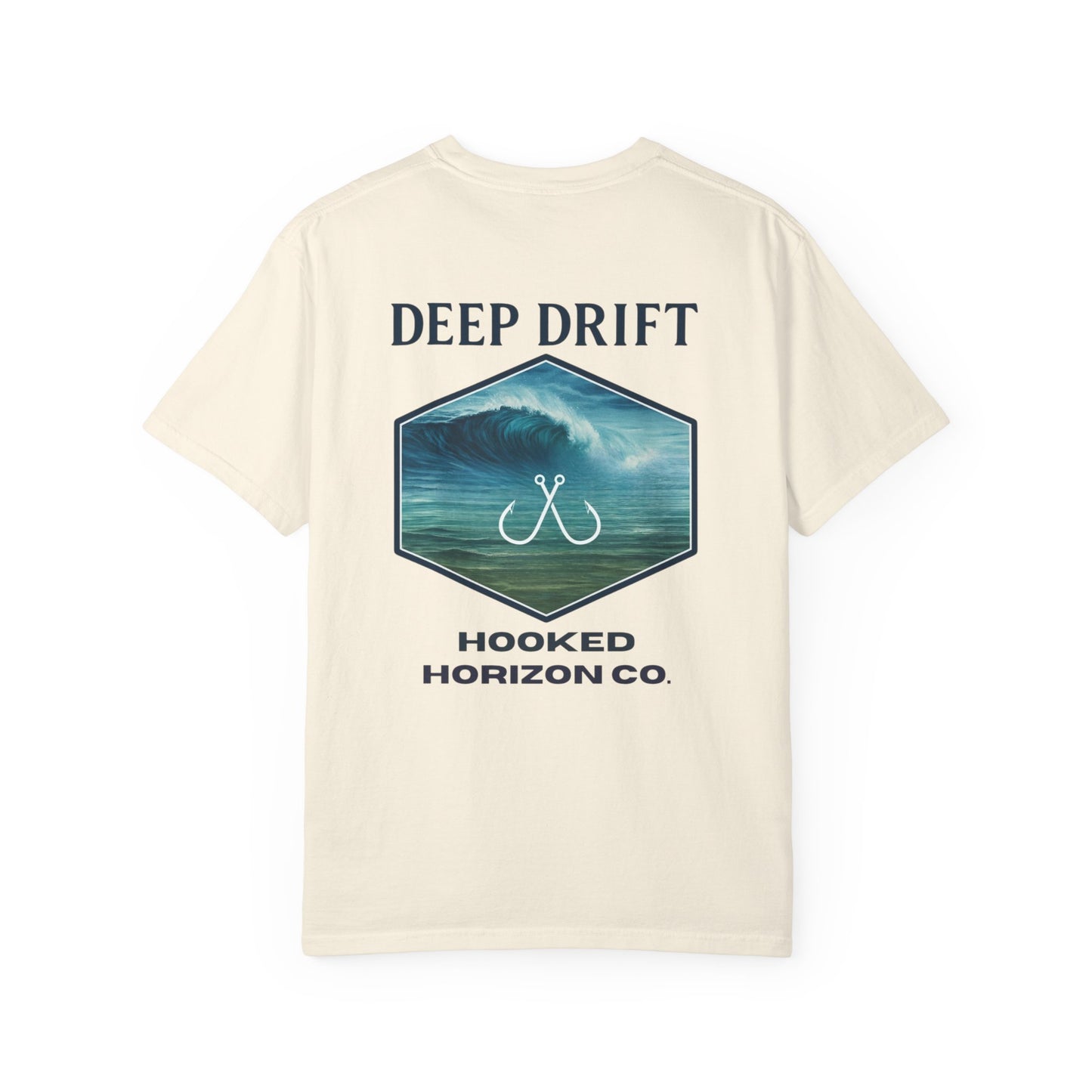 Deep Drift Wave Break Fishing T-Shirt - Ocean-inspired Fishing Tee for Angler Lovers, Hooked Horizon Co. Tee