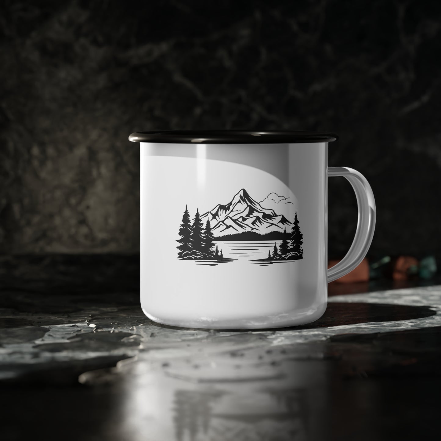 Mountain Adventure Enamel Camp Cup - Great for Hiking, Camping, Travel, Nature Lovers, Outdoor Adventures