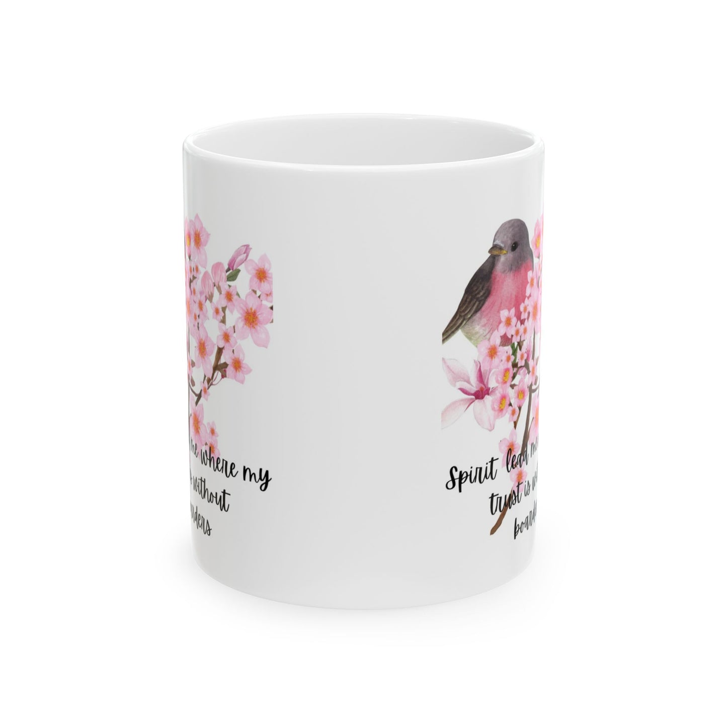 Floral Spirit Animal Ceramic Mug, Spring Gift, Nature Lover's Cup, Coffee Tea Mug, Inspirational Quote Mug