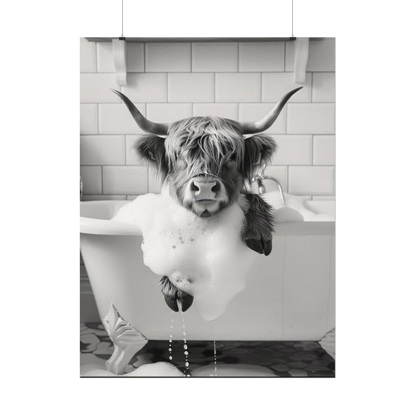 Hoofs & Suds – Western Textured Watercolor Matte Posters