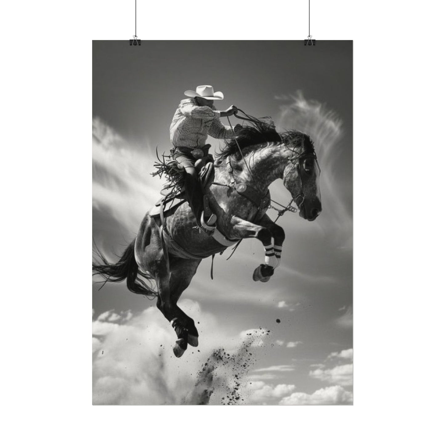 Rolling Thunder – Western Textured Watercolor Matte Posters