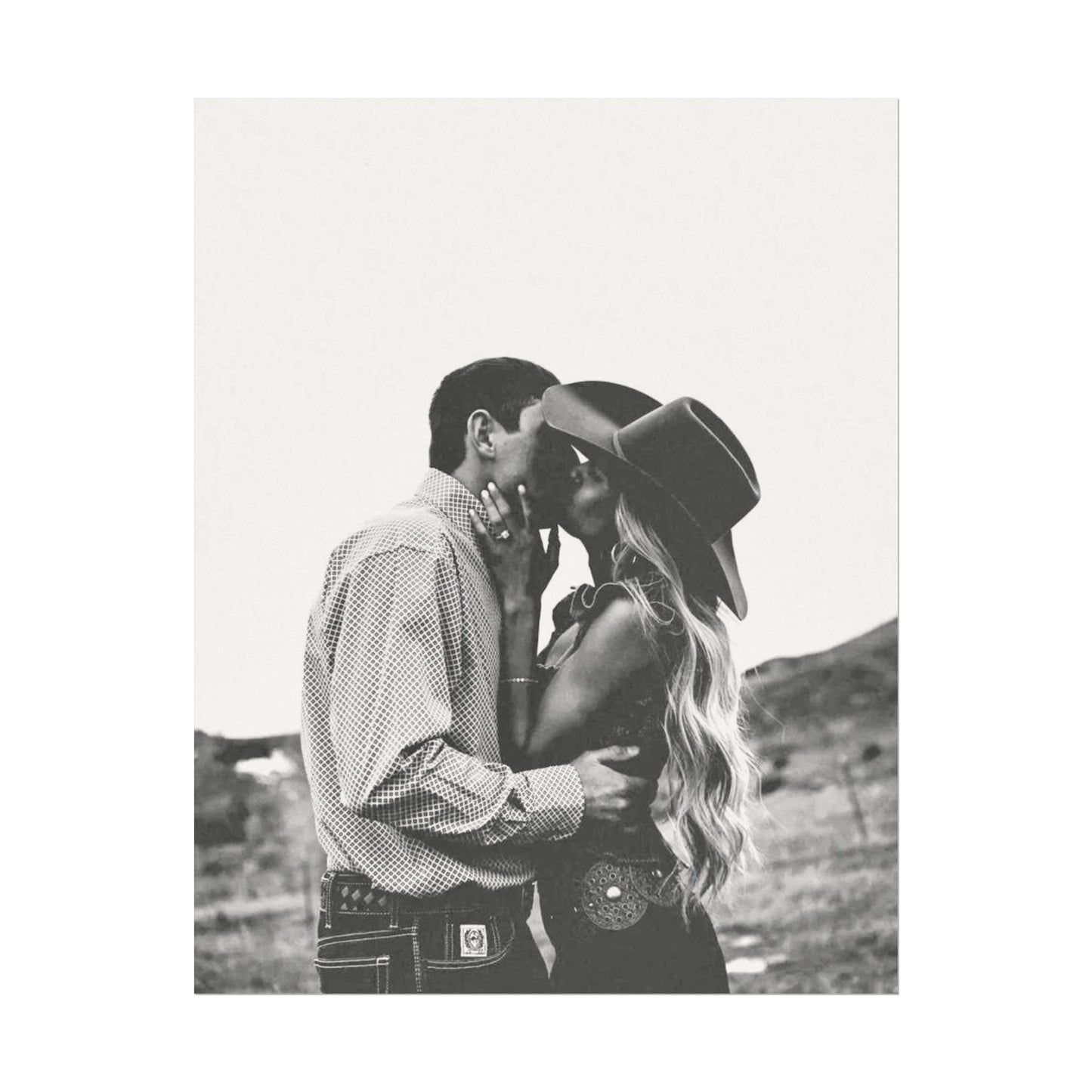 True Loves Kiss – Western Textured Watercolor Matte Posters