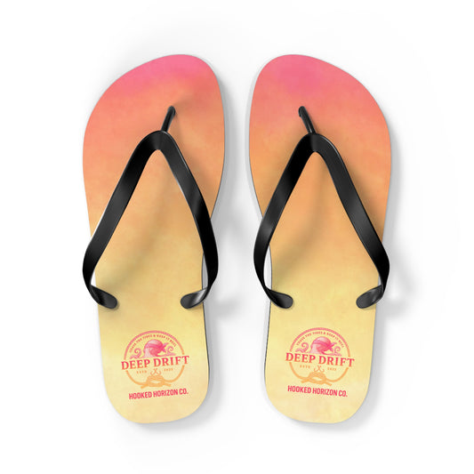 Pink Ombre Ocean-Inspired Flip Flops, Summer Sandals, Beach Footwear, Deep Drift, Vacation Essentials, Nautical Gift
