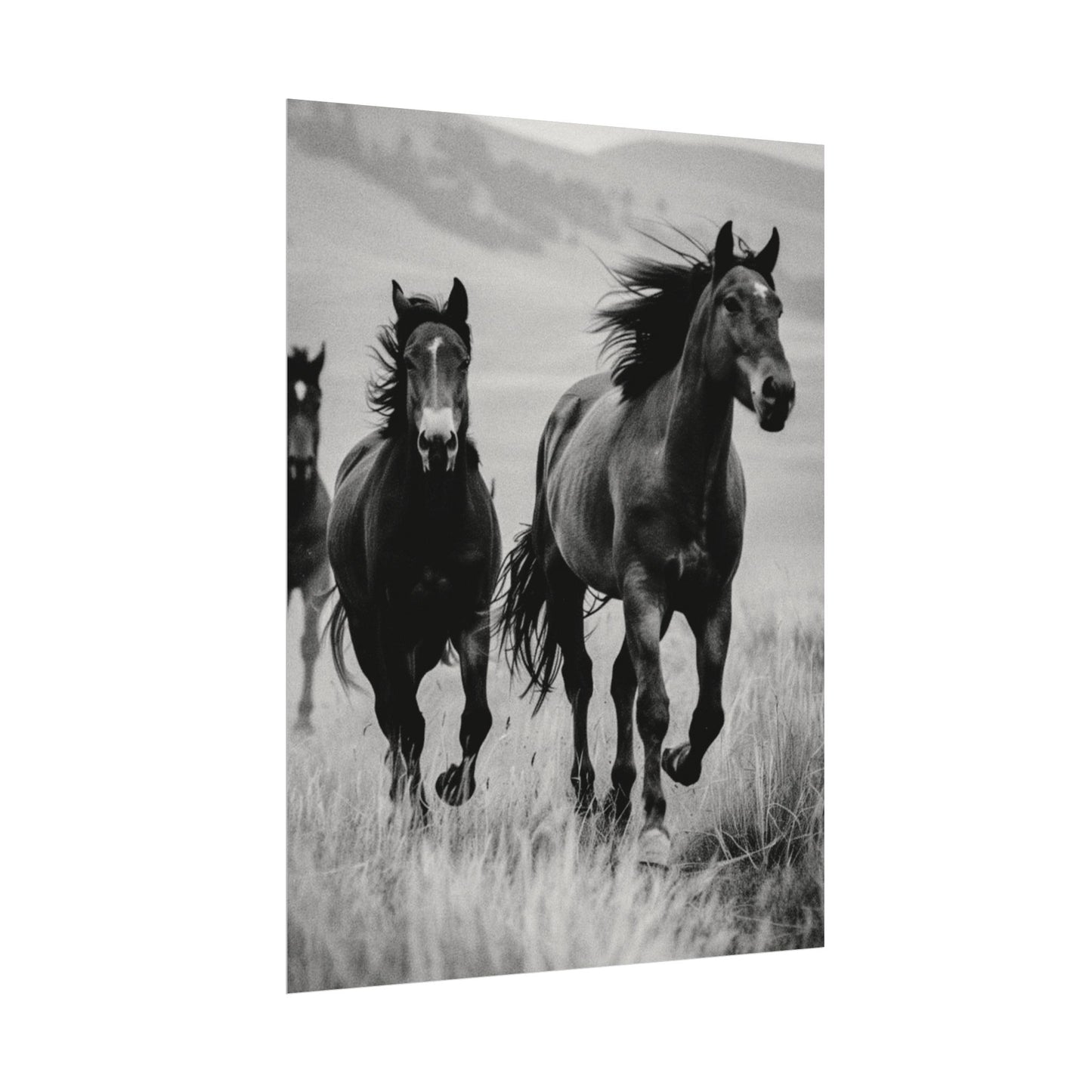 Running With Focus – Western Textured Watercolor Matte Posters