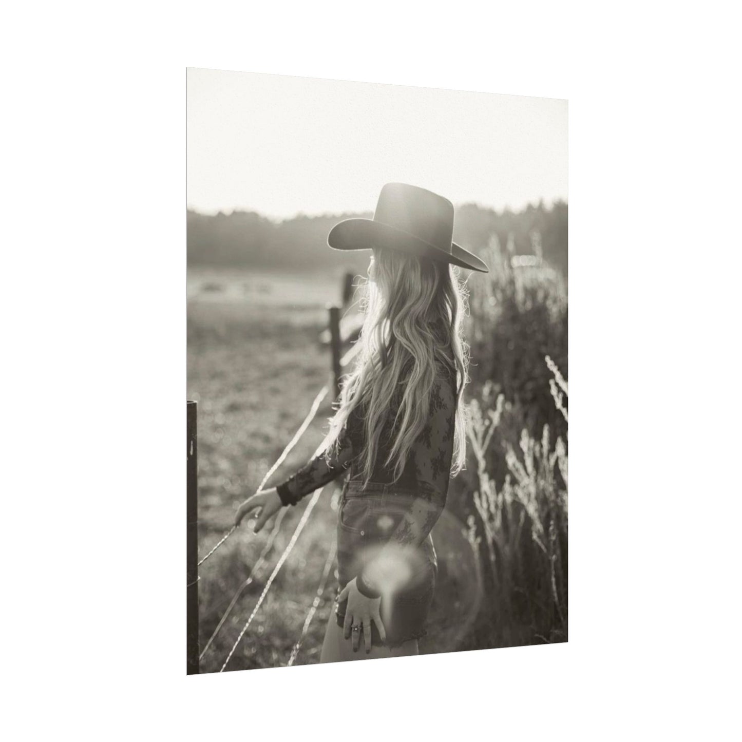 Mornings Gaze– Western Textured Watercolor Matte Posters