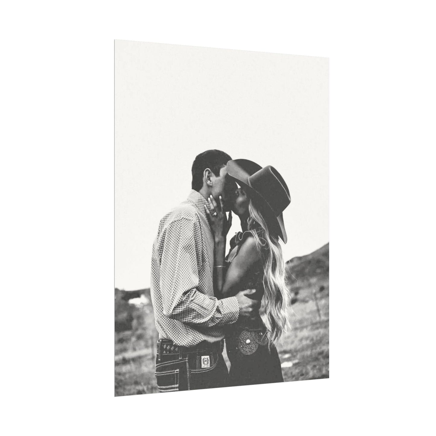 True Loves Kiss – Western Textured Watercolor Matte Posters