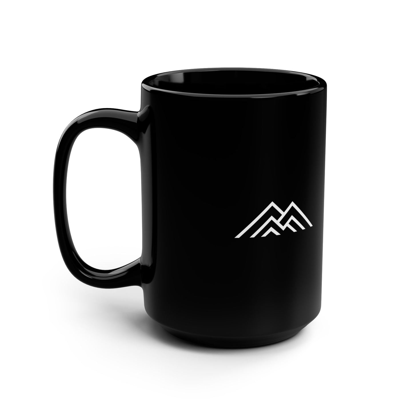 Mountain Peaks Black Mug, 15oz Ceramic Coffee Cup, Gift for Hikers & Nature Lovers, Adventure Enthusiast Mugs, Camping Decor