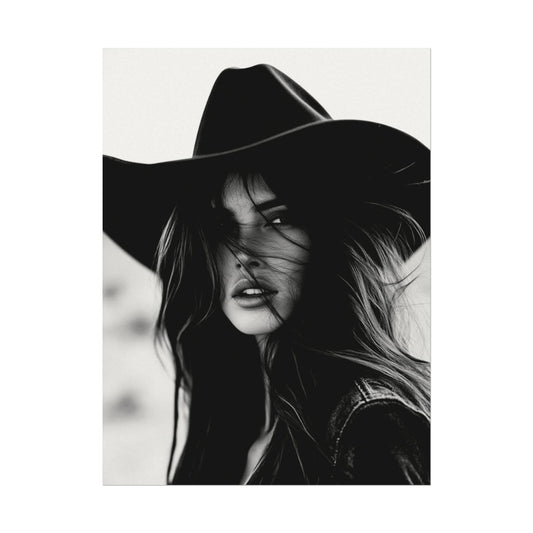 Smoldering Gaze – Western Textured Watercolor Matte Posters