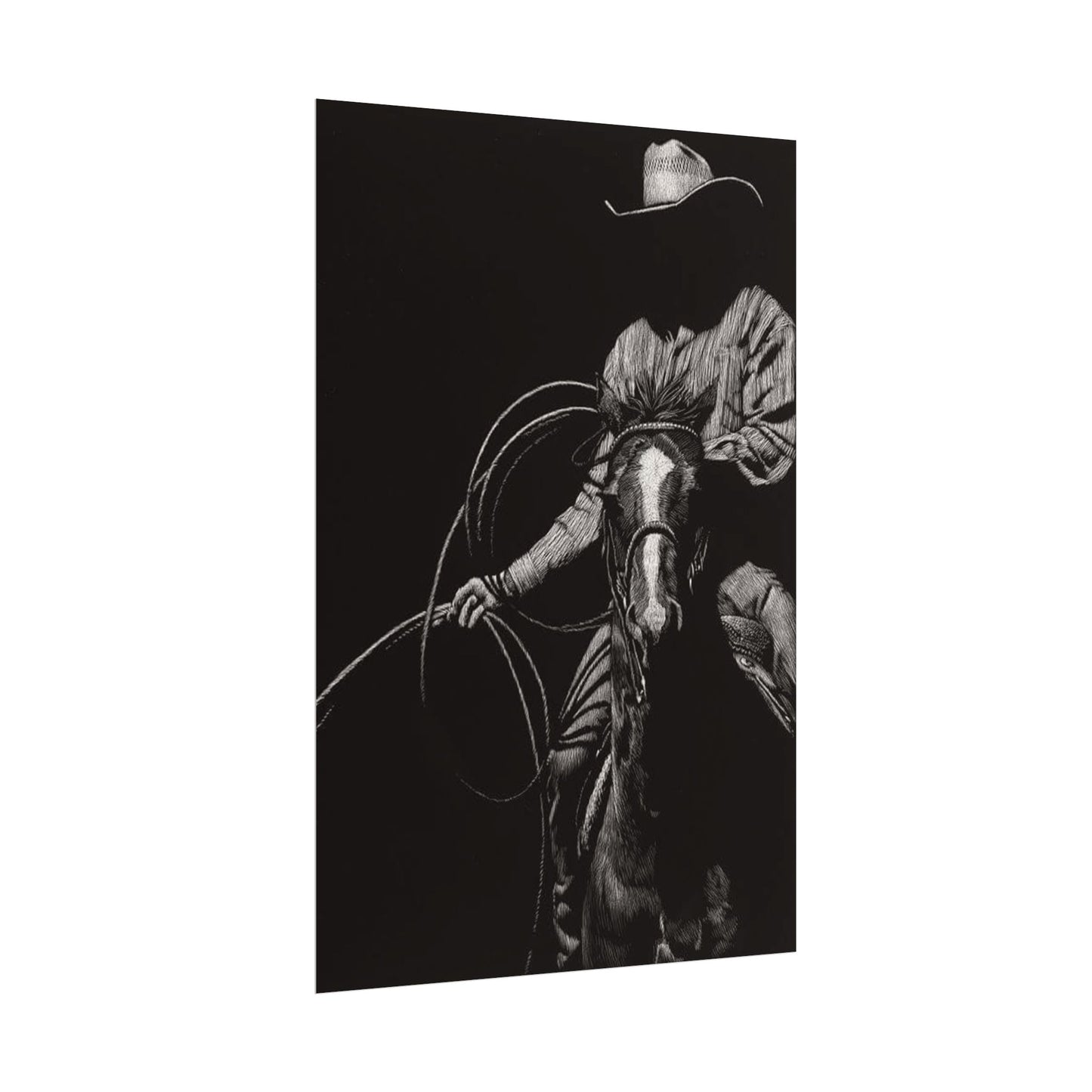 Lasso & Legacy – Western Textured Watercolor Matte Posters