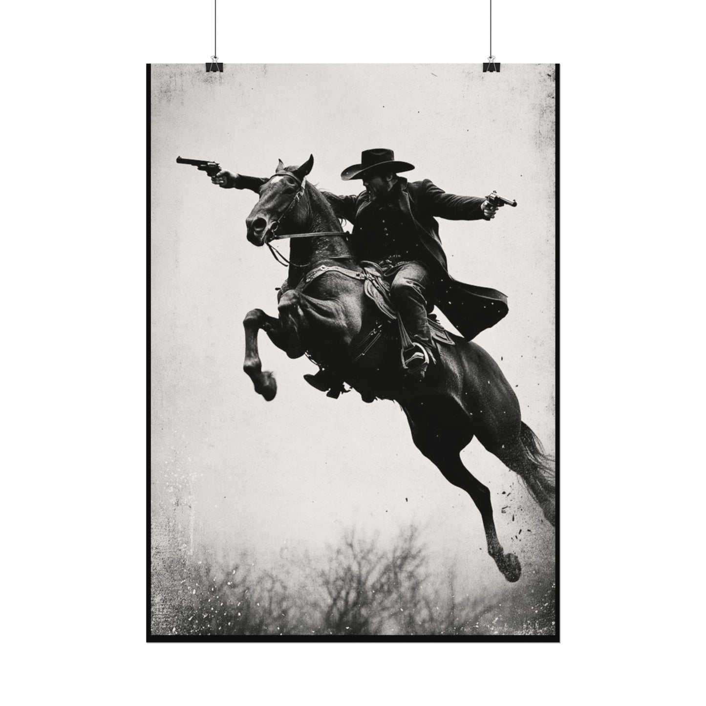 High Noon Pistols  – Western Textured Watercolor Matte Posters