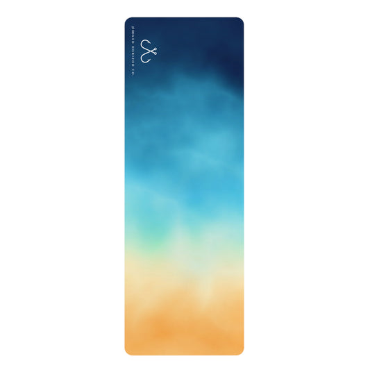 Ombre Ocean-Inspired Rubber Yoga Mat for Mindfulness, Fitness, Eco-Friendly Exercise, Home Workouts, Gift for Yogis