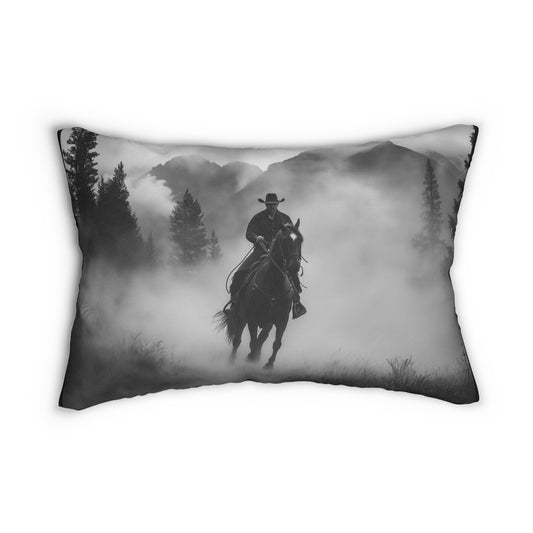 2 In 1 Smokey Mountain Views Lumbar Pillow, Farmhouse Decor, Cozy Home Accent, Unique Gift for Animal Lovers, Boho Cushion