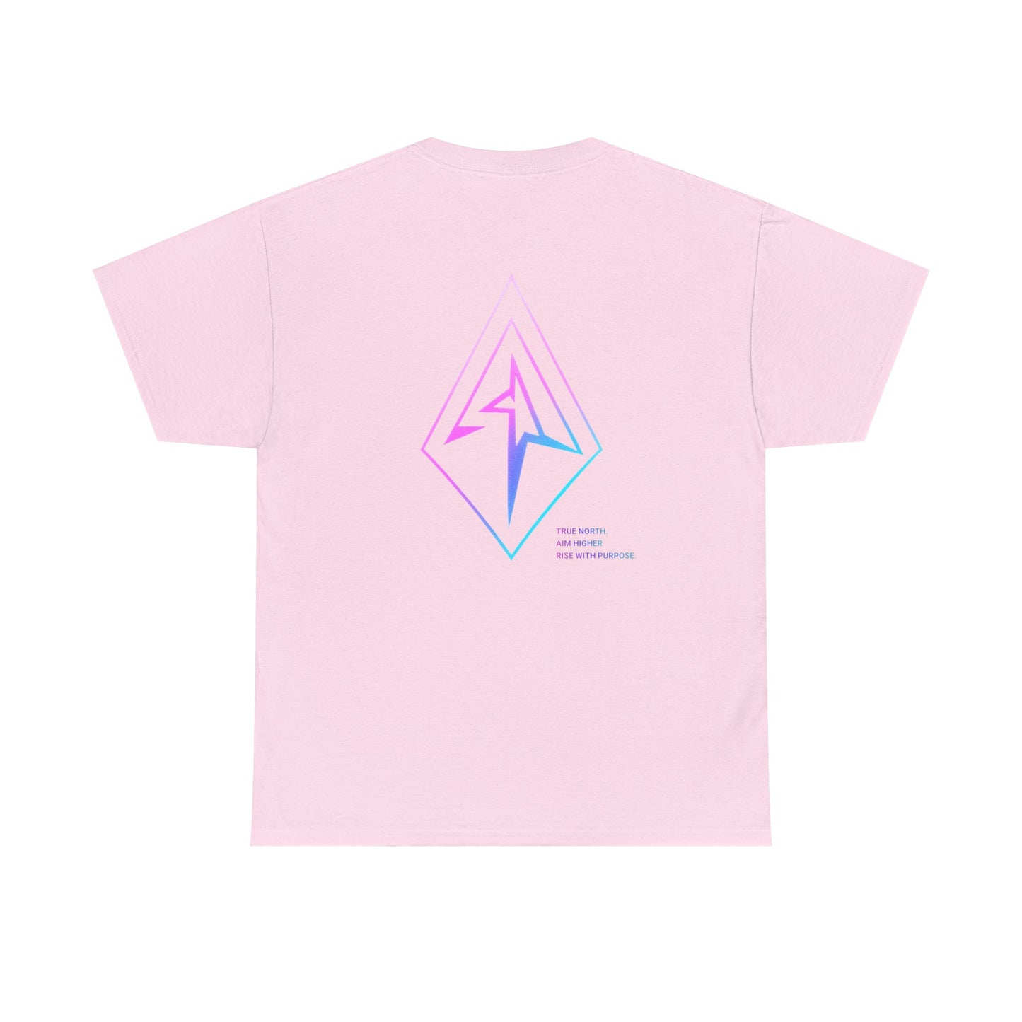 Arrow Ridge Gradient Tee — Minimal Origami Logo T-Shirt with Pastel Holographic Design