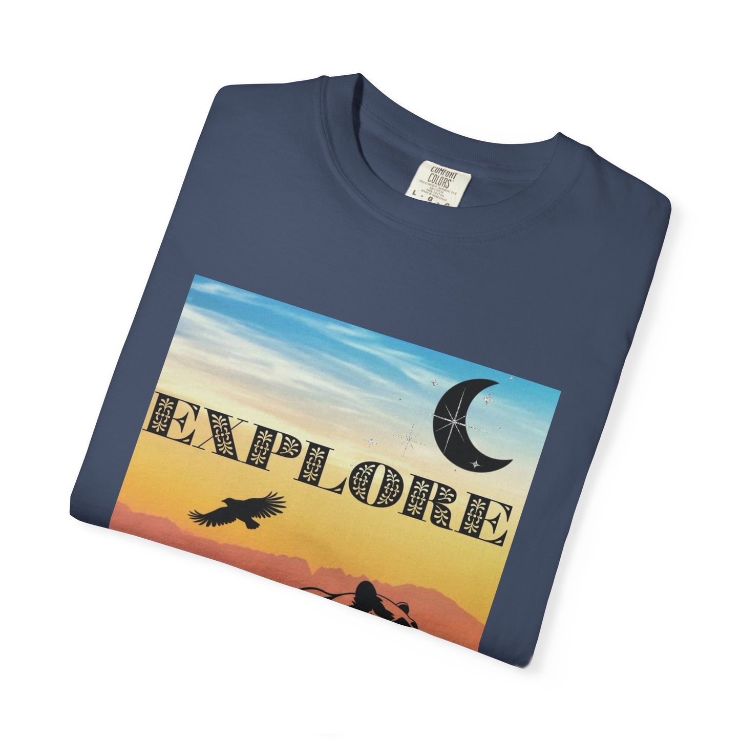 Explore Wildlife Adventure Tee Unisex Garment-Dyed T-shirt, Boho Nature Tee, Camping Shirt, Adventure Apparel, Gift for Wilderness Lovers