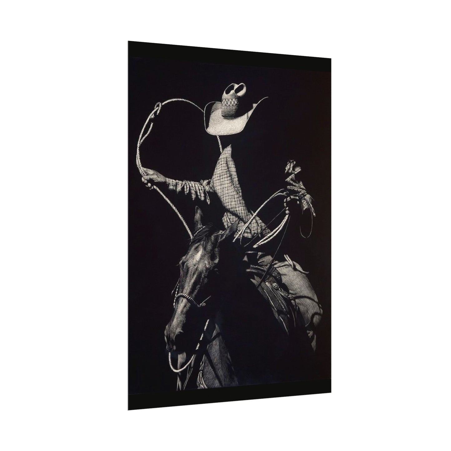 Cattle Chasers – Western Textured Watercolor Matte Posters