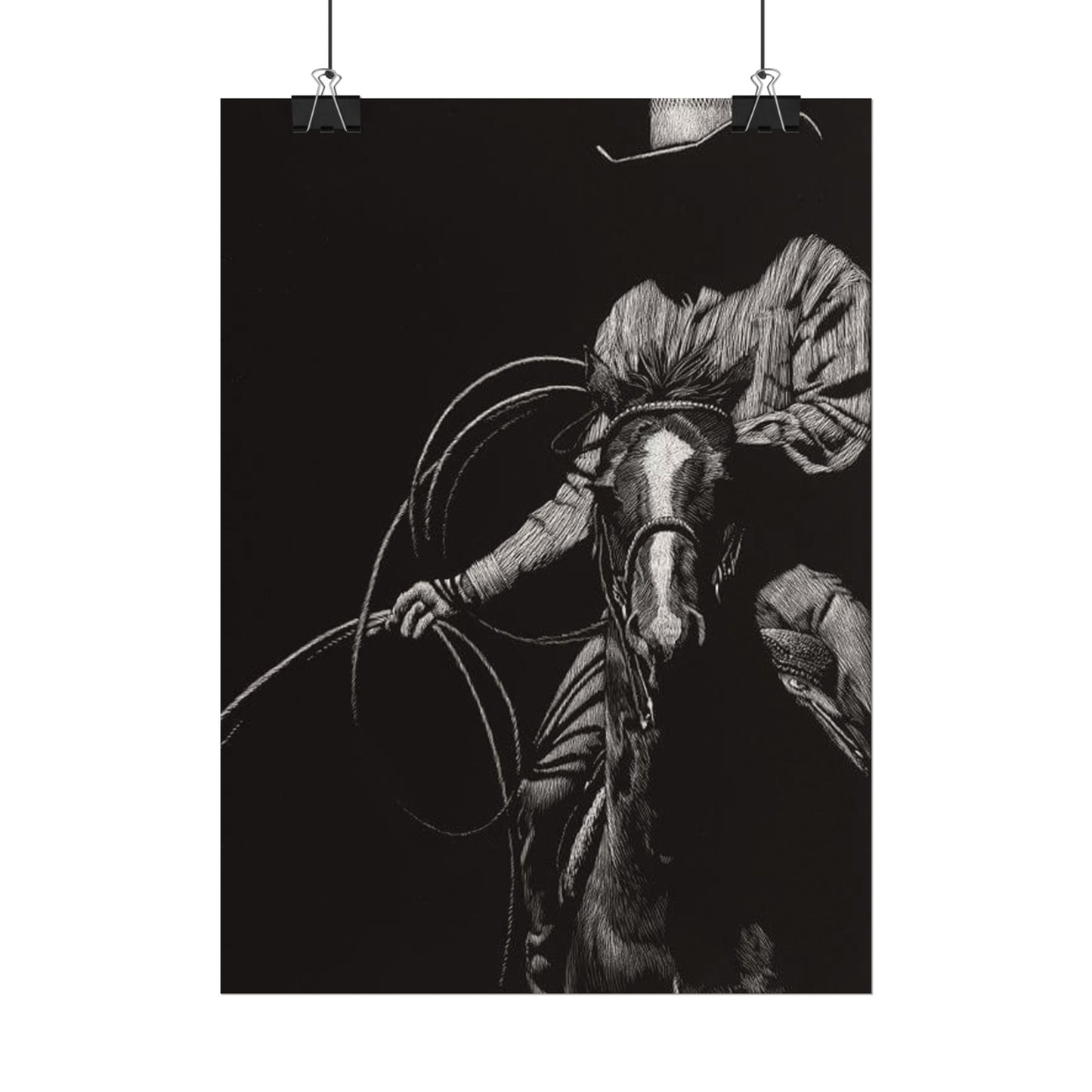 Lasso & Legacy – Western Textured Watercolor Matte Posters