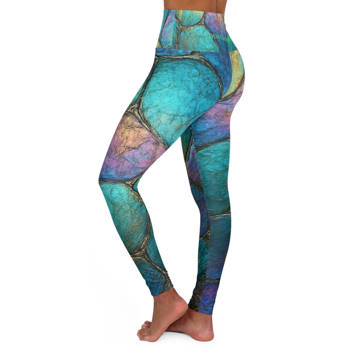 Sea Glass & Pebbles Ocean High Waisted Yoga Leggings, Hooked Horizon Co,  Deep Drift- Purple, Comfortable Activewear, Fitness Pants, Ideal for Gym, Yoga, and Weekend Brunch