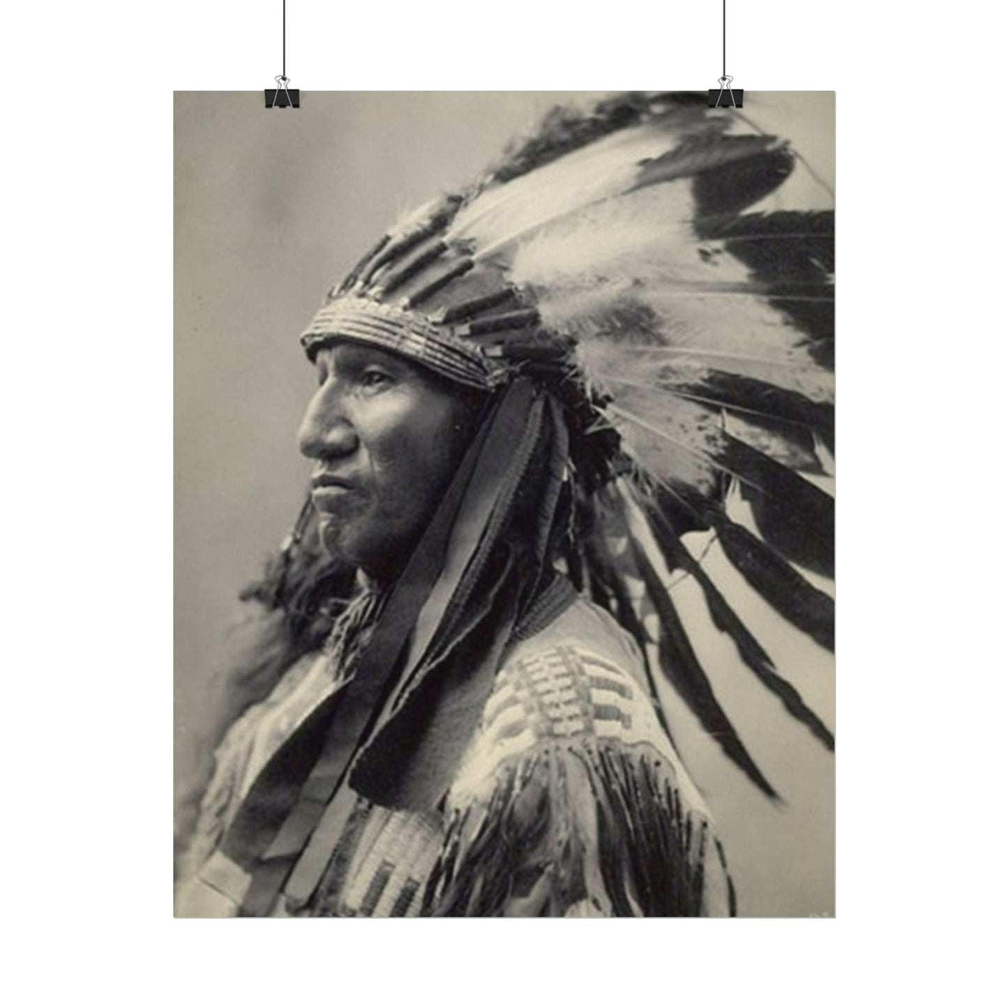 Black Rock Sioux – Western Textured Watercolor Matte Posters