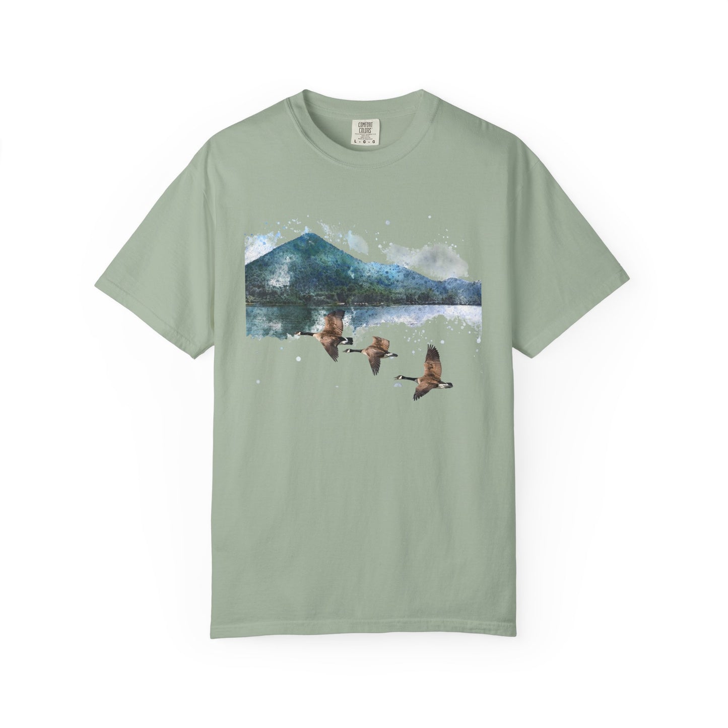 Geese Wildlife Adventure Tee Unisex Garment-Dyed T-shirt, Boho Nature Tee, Camping Shirt, Adventure Apparel, Gift for Wilderness Lovers