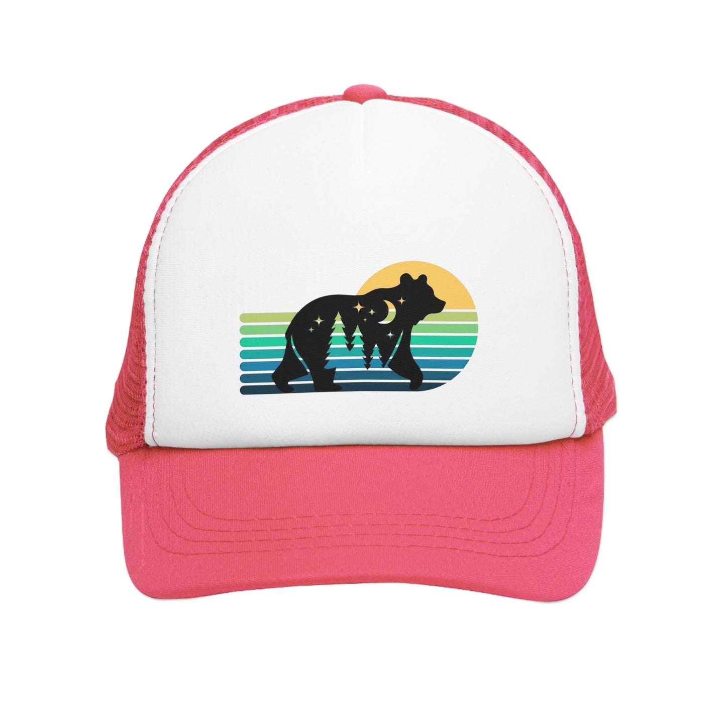 Bear Sunset, Retro Trucker Hat, His & Her Nature Lovers Gifts , Outdoor Accessory, Beer Lover Gift, Summer BBQ Essential