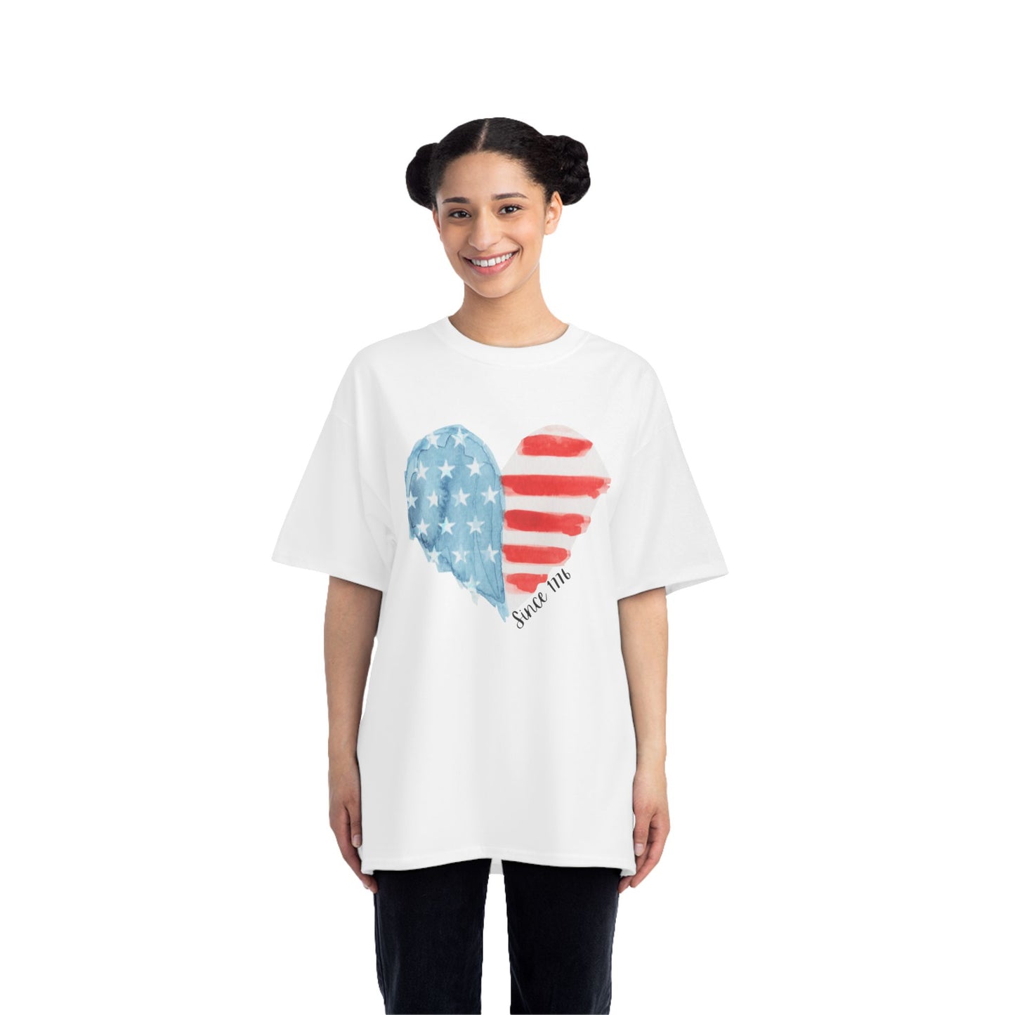 American Flag Heart T-Shirt | America 1776 Design, Fourth of July Shirt, Independence Day Tee, Memorial Day Top, Gift for Veterans