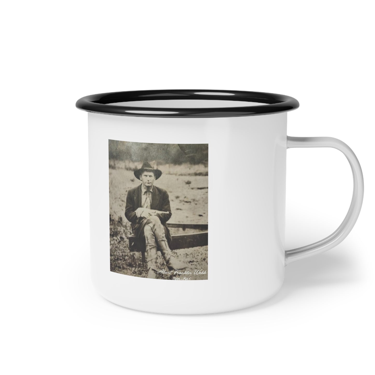 Outlaw Enamel Camp Cup | Camping Mug, Outdoor Travel Cup, Hiking Gift, Nature Lover Drinkware, Rustic Camping Decor