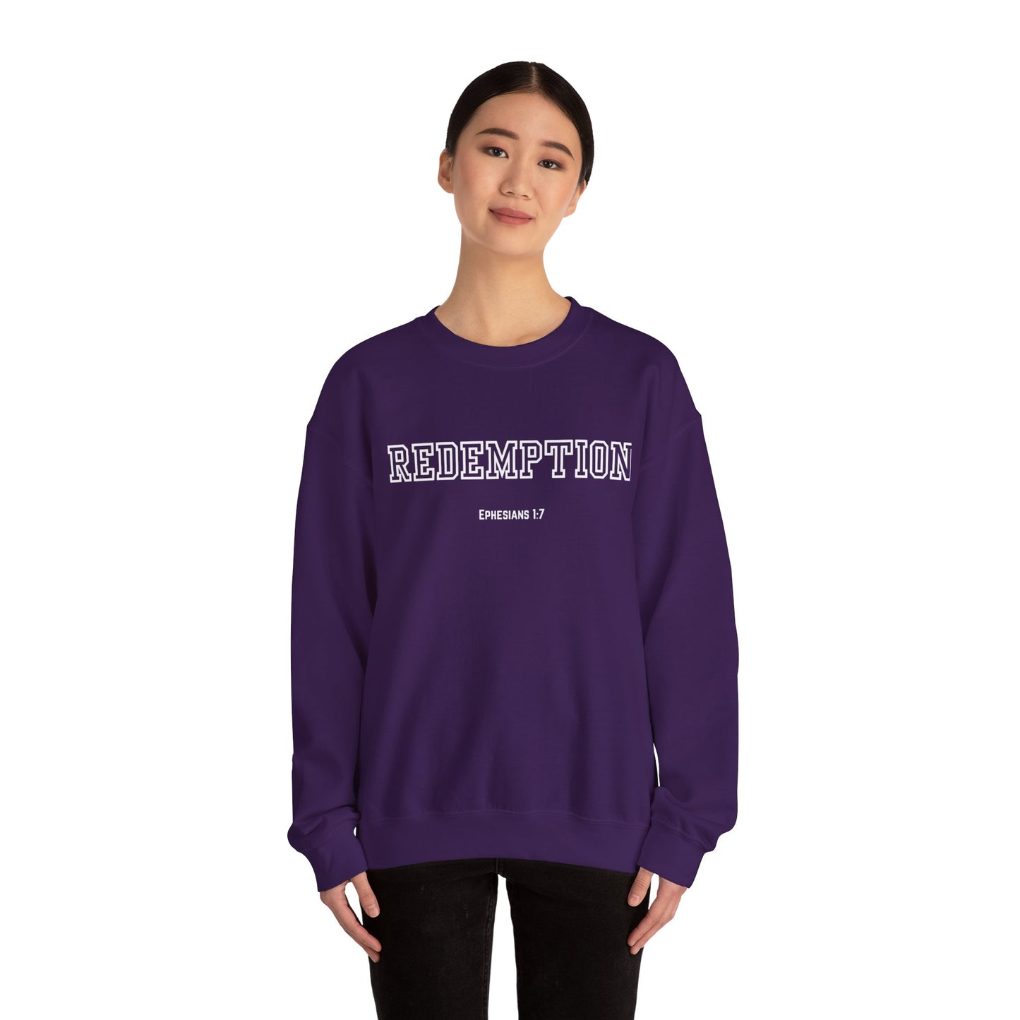 Cozy Redemption Crewneck Sweatshirt - Perfect for Faith-inspired Fashion, Casual Wear, Bible Study, Gift for Friends, Church Events,