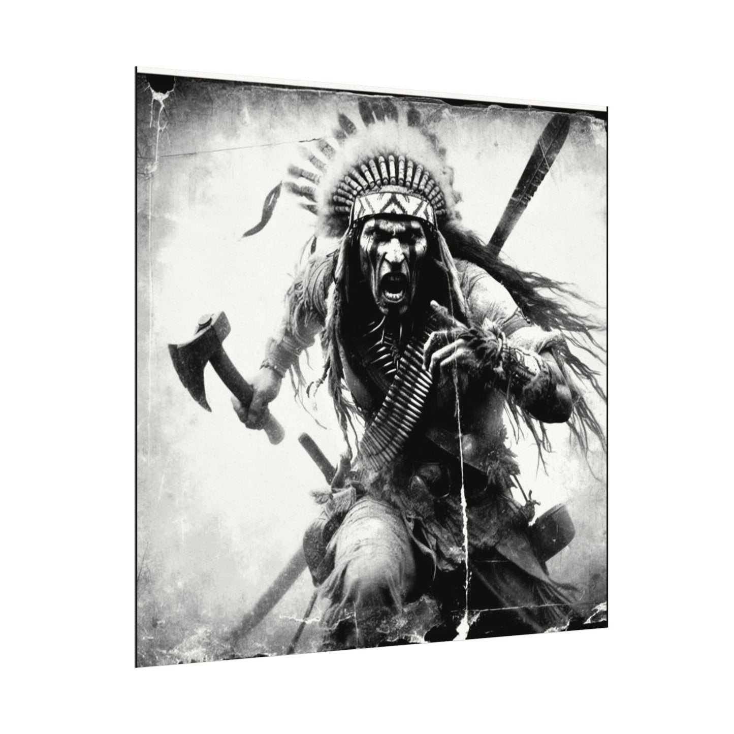 Warriors Charge – Western Textured Watercolor Matte Posters