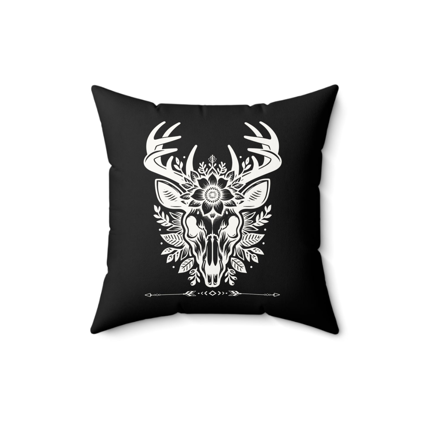 2 in 1 Deer & Moth Happy Halloween Throw Pillow, Cozy Faux Suede, Seasonal Decor, Halloween, Unique Gift Idea