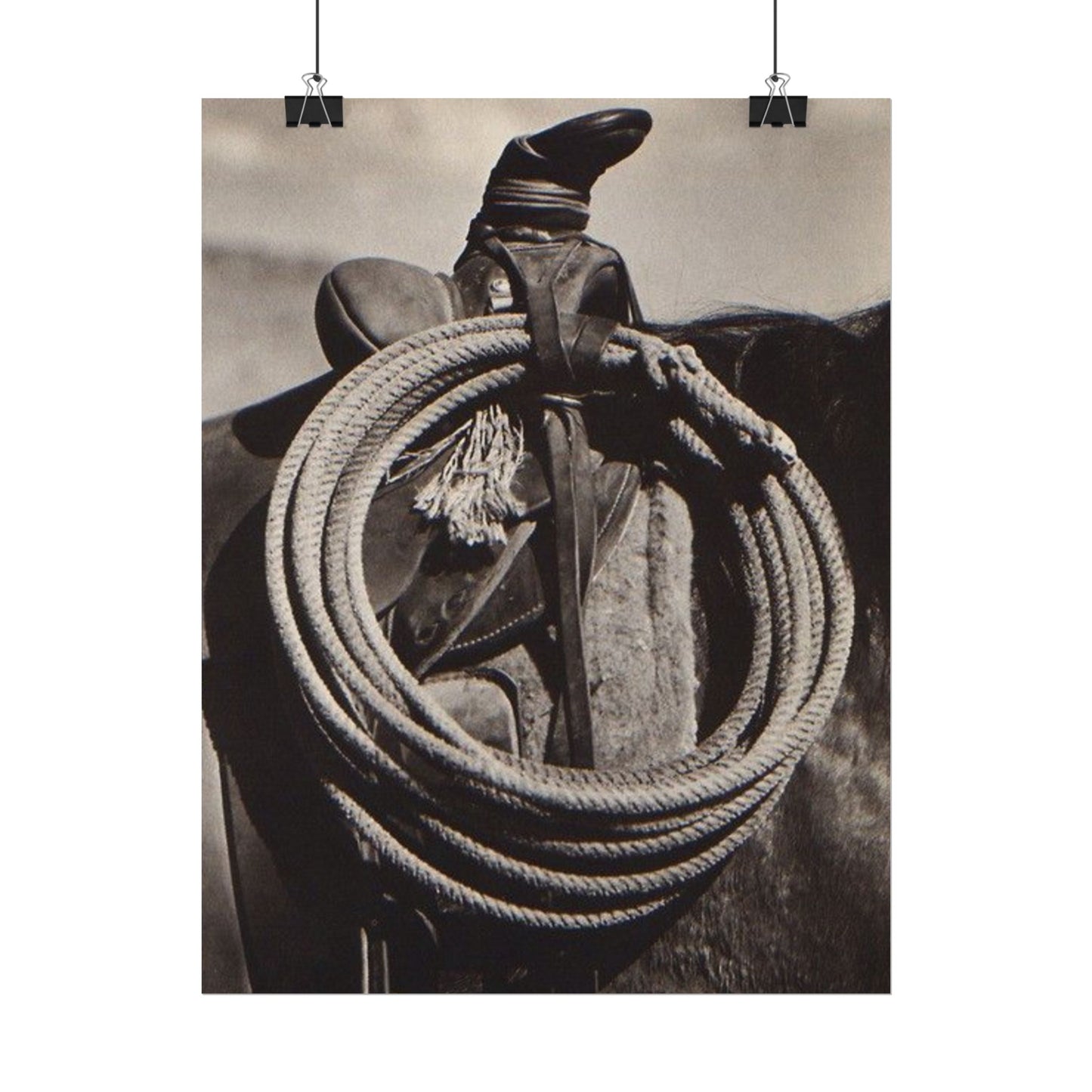 Rope & Leather – Western Textured Watercolor Matte Posters