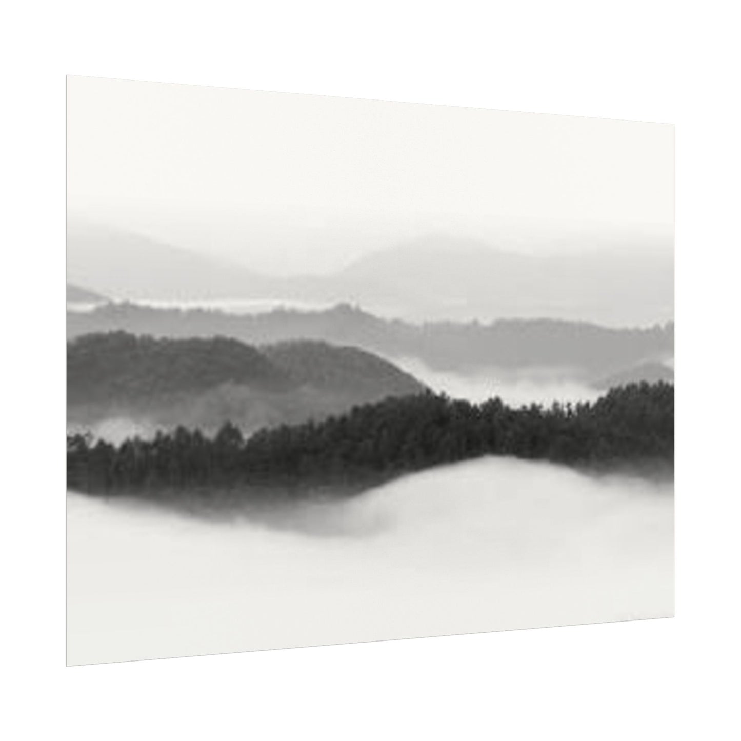 Smokey Mountain Range– Western Textured Watercolor Matte Posters