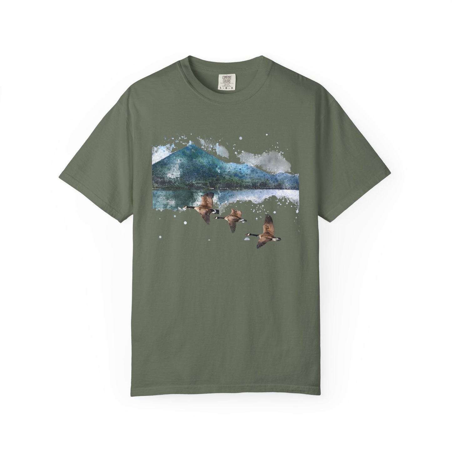 Geese Wildlife Adventure Tee Unisex Garment-Dyed T-shirt, Boho Nature Tee, Camping Shirt, Adventure Apparel, Gift for Wilderness Lovers