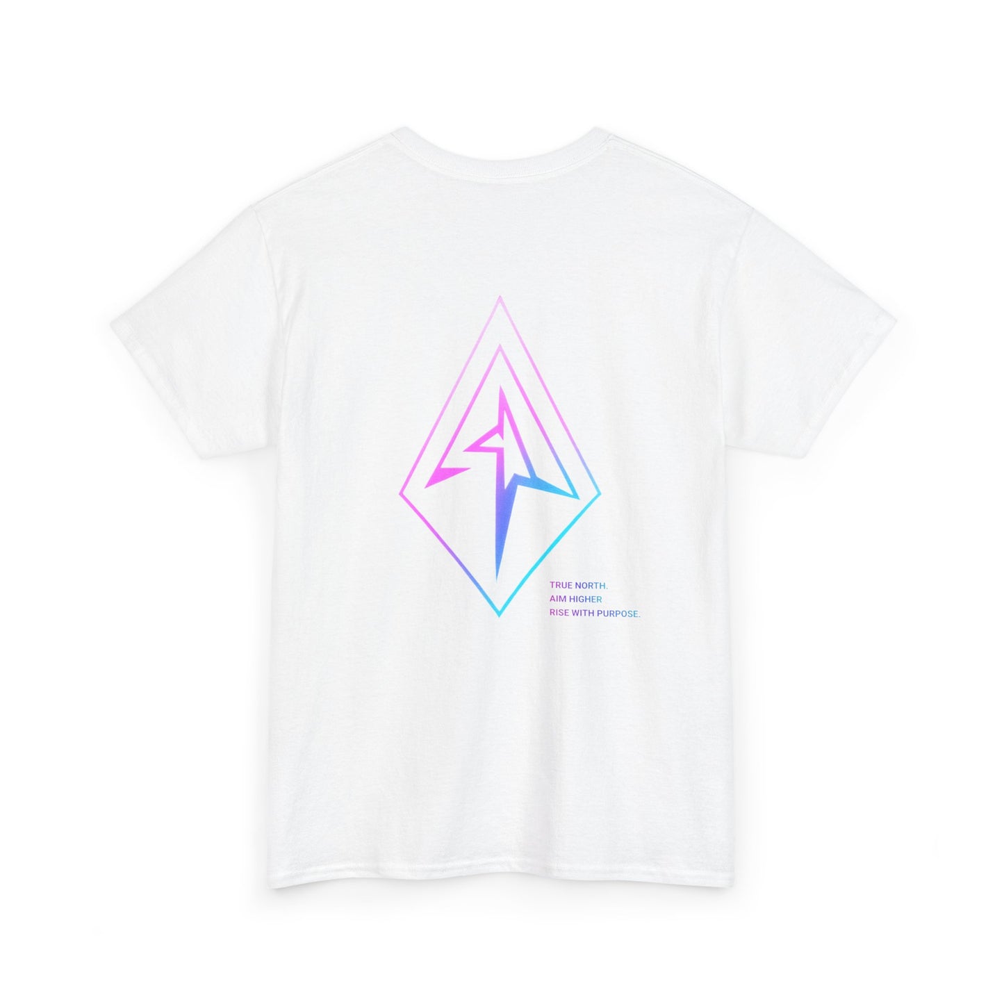 Arrow Ridge Gradient Tee — Minimal Origami Logo T-Shirt with Pastel Holographic Design