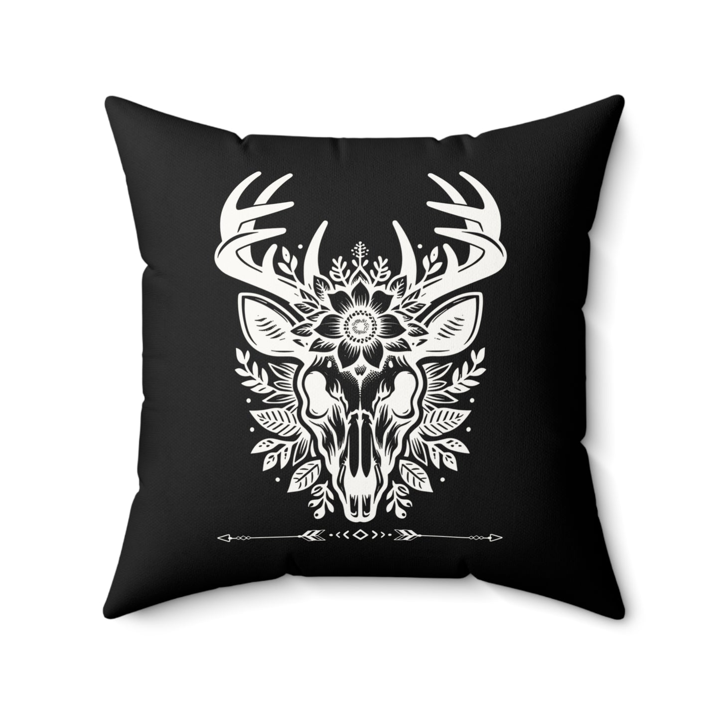 2 in 1 Deer & Moth Happy Halloween Throw Pillow, Cozy Faux Suede, Seasonal Decor, Halloween, Unique Gift Idea