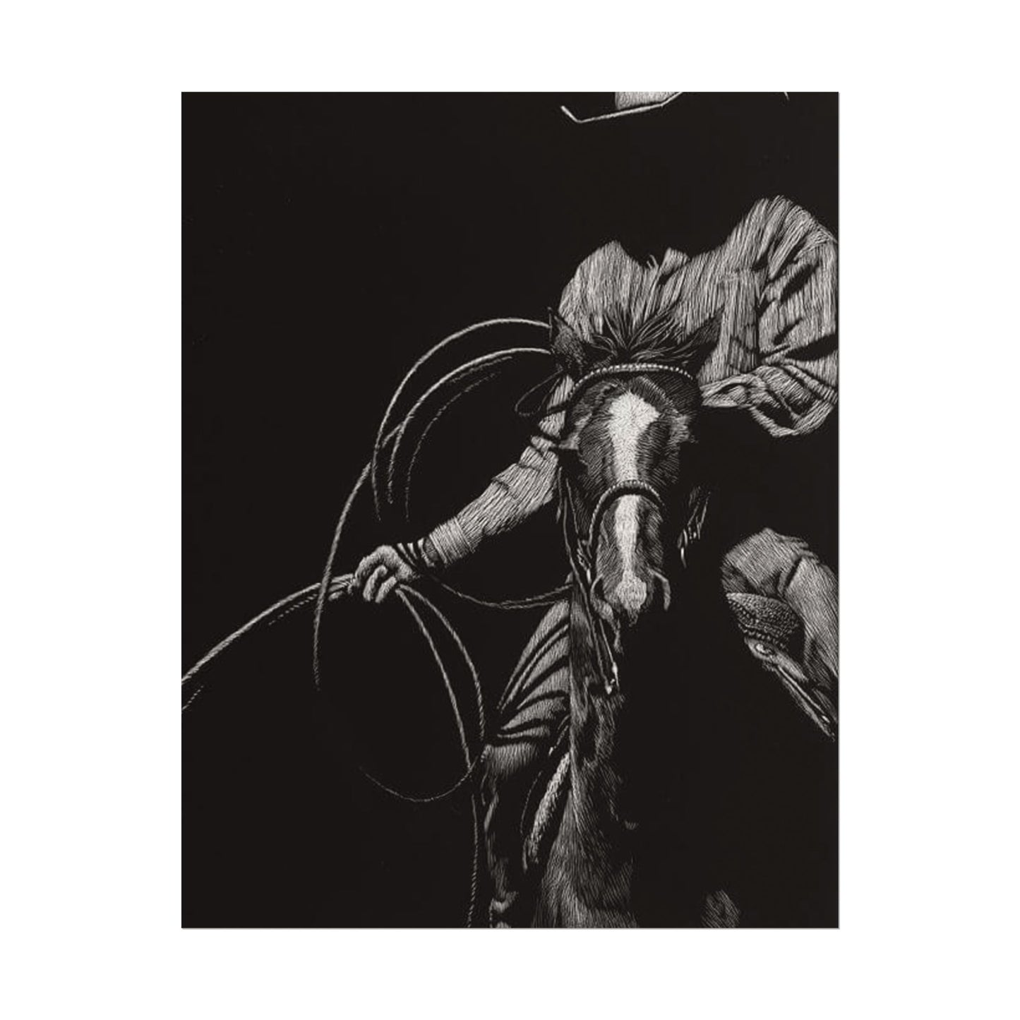 Lasso & Legacy – Western Textured Watercolor Matte Posters