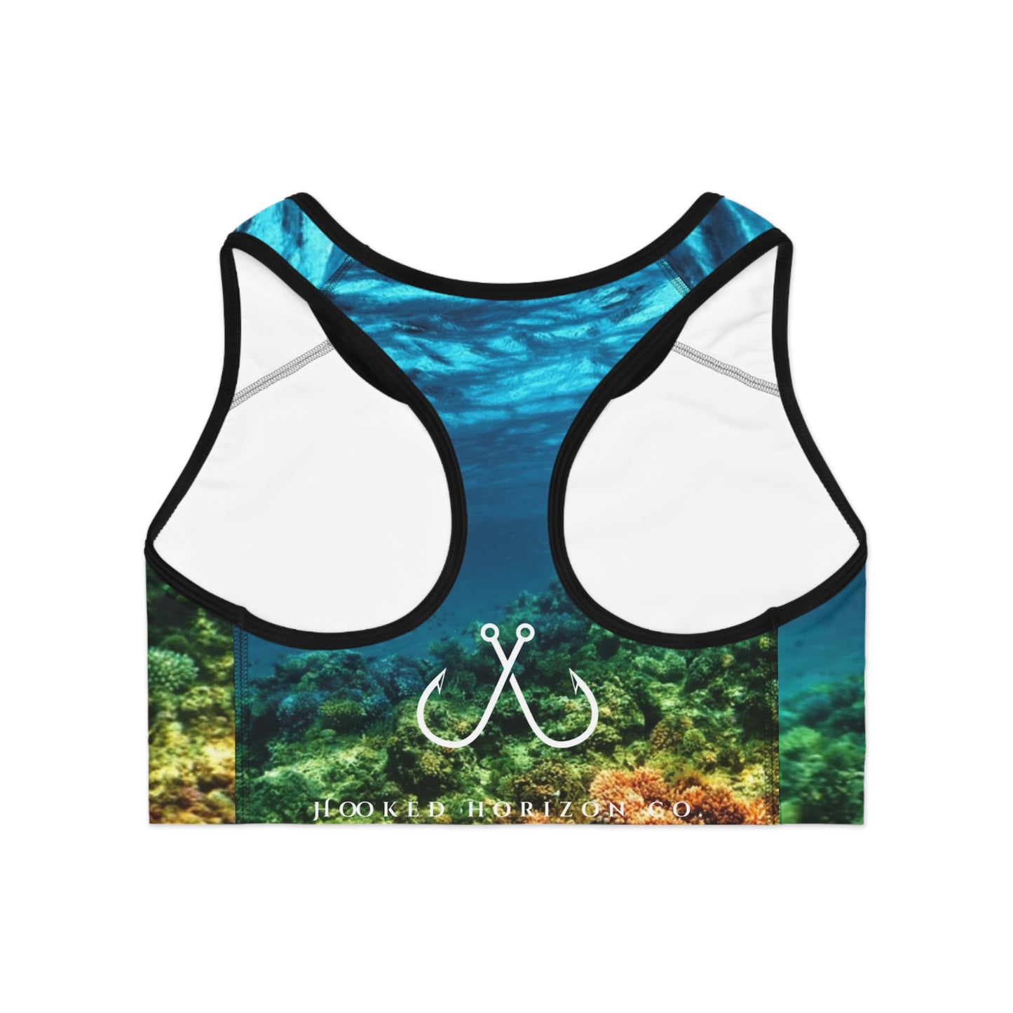 Coral Reel Deep Drift Hooked Horizon Co. Stylish Sports Bra for Active Women, Workout Top, Gym Essential, Fitness Apparel, Athleisure Wear, Yoga Gear