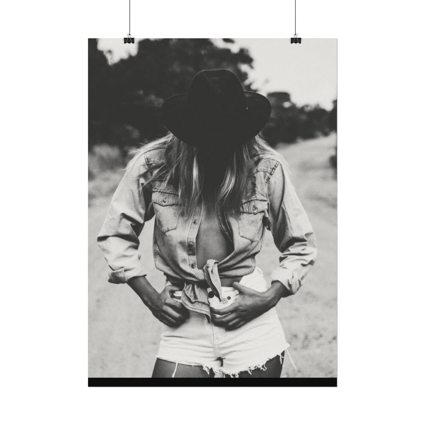 Denim Dreamer– Western Textured Watercolor Matte Posters