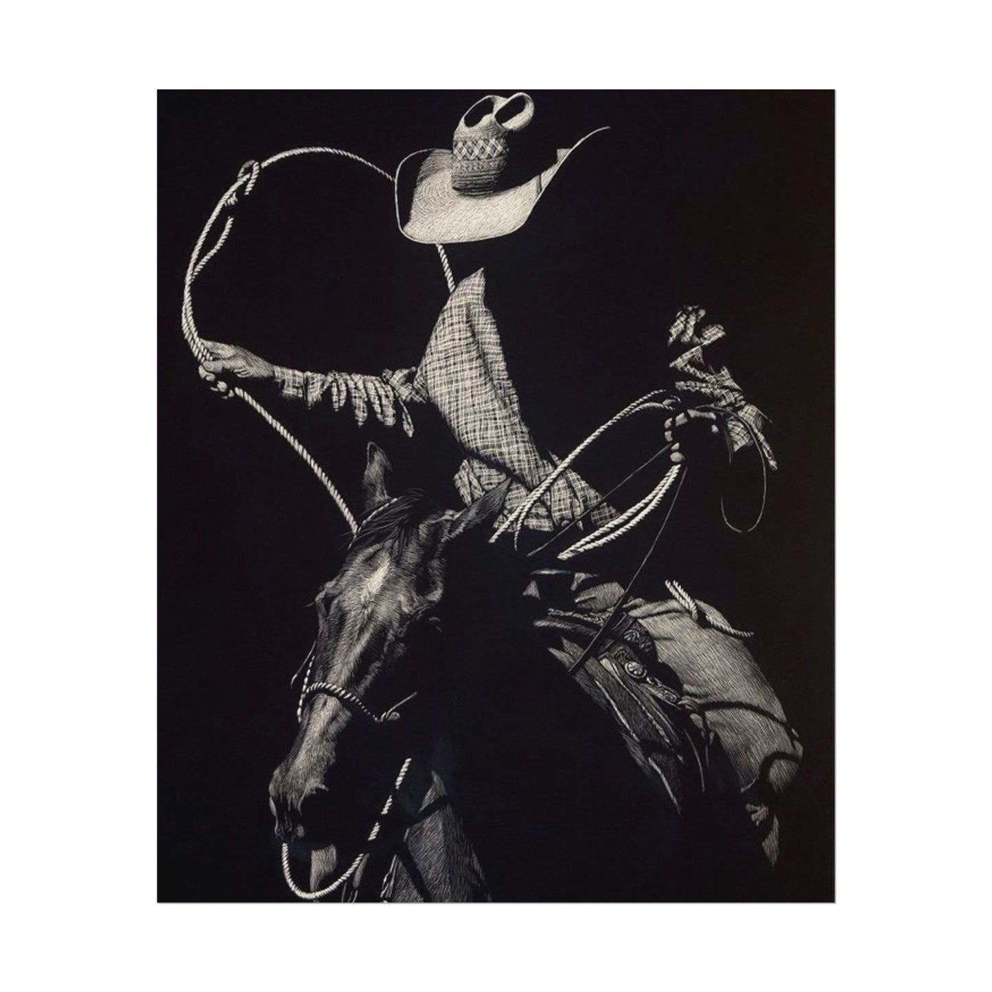 Cattle Chasers – Western Textured Watercolor Matte Posters