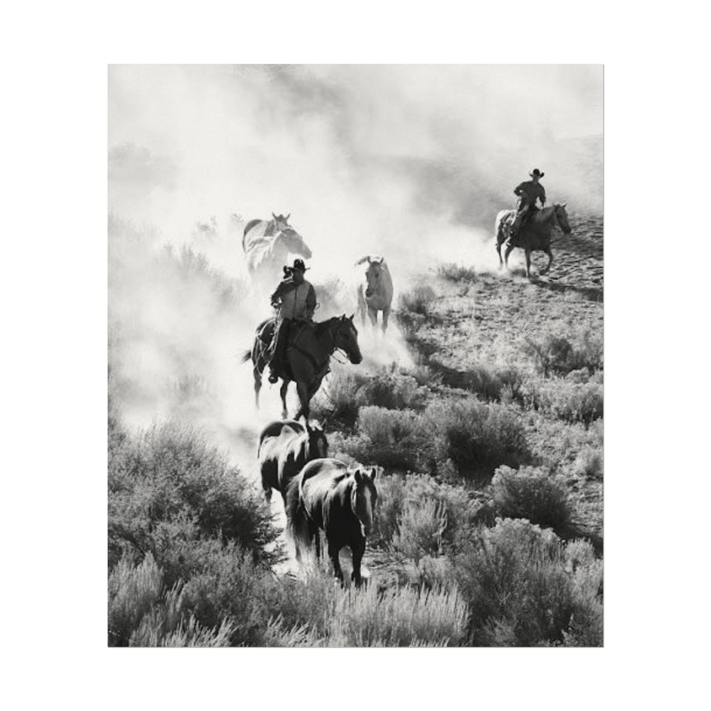 The Dusty Range – Western Textured Watercolor Matte Posters